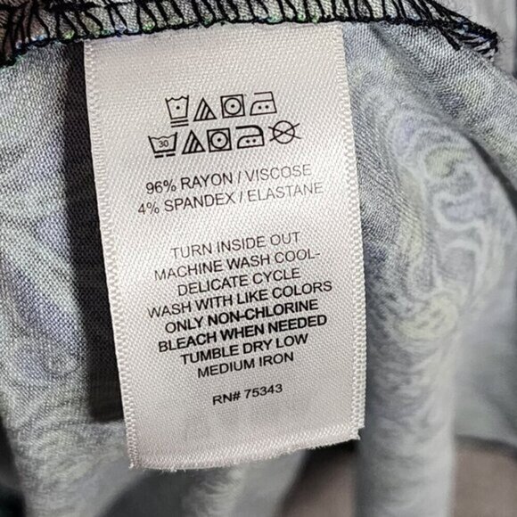 NWT Jones & Co Womens Sleeveless Printed Asymmetrical Dress 1X Rayon/Spandex - Picture 6 of 9